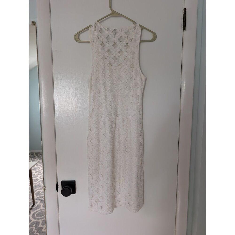 Banana Republic White Lace Sleeveless Dress Size 4 Side Zip